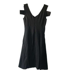 Open Shoulder Sweetheart Fit & Flare Dress Navy